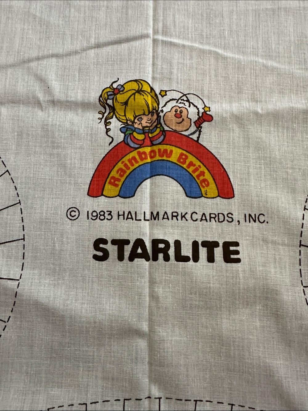 Rainbow Brite Starlite Horse Pillow Sewing Pattern Panel 1983 Cartoon Vintage - Picture 2 of 5
